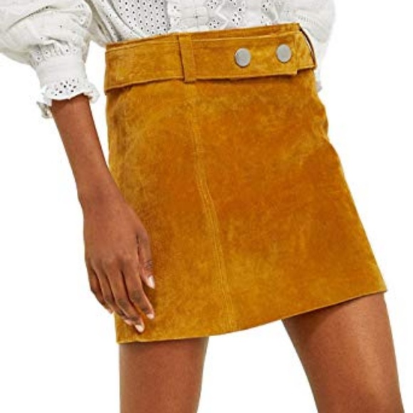 ZARA Faux suede mini skirt Medium - Picture 3 of 8